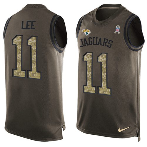 Nike Jaguars #11 Marqise Lee Green Men's Stitched NFL Limited Salute To Service Tank Top Jersey - Click Image to Close